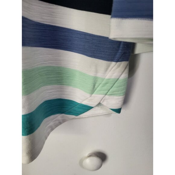 T by Talbots Womens XL UPF 50 Cozy Crush Breezy Stripe Pullover Top Slub Terry - Picture 8 of 9